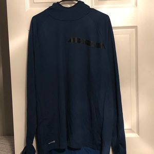 Men’s blue long sleeve with hood and thumb holes